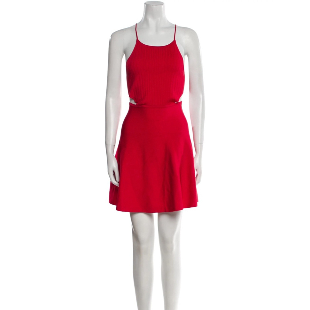 Cushnie et Ochs Designer Red Cutout Mini Dress Fit and‎ Flare Small 4